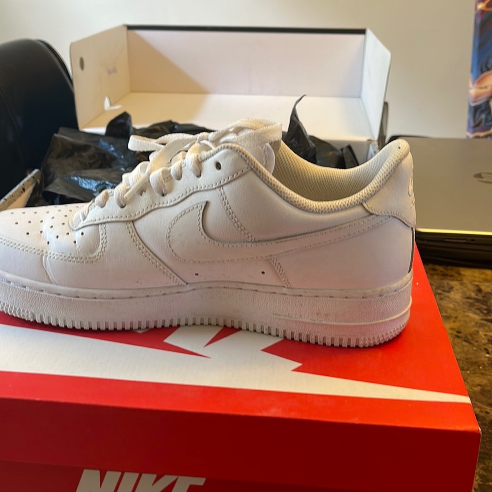 All white Air Force 1s